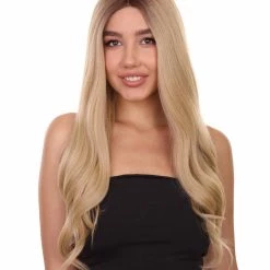 Mary-Kate Women's Long Length Lace Front Wavy Hair With Dark Roots - Adult Fashion Wigs | Nunique | Nunique