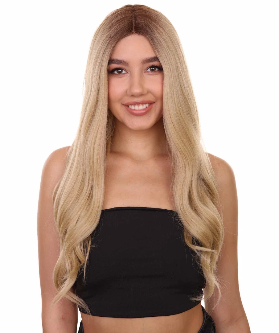 Mary-Kate Women's Long Length Lace Front Wavy Hair With Dark Roots - Adult Fashion Wigs | Nunique | Nunique 2 Mary-Kate Women's Long Length Lace Front Wavy Hair With Dark Roots - Adult Fashion Wigs | Nunique | Nunique