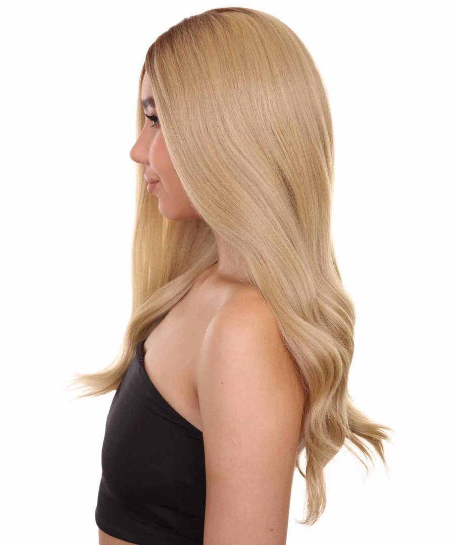 Mary-Kate Women's Long Length Lace Front Wavy Hair With Dark Roots - Adult Fashion Wigs | Nunique | Nunique 4 Mary-Kate Women's Long Length Lace Front Wavy Hair With Dark Roots - Adult Fashion Wigs | Nunique | Nunique