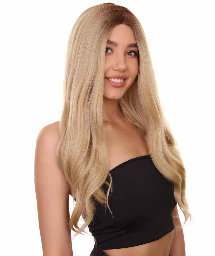 Mary-Kate Women's Long Length Lace Front Wavy Hair With Dark Roots - Adult Fashion Wigs | Nunique | Nunique 7 Mary-Kate Women's Long Length Lace Front Wavy Hair With Dark Roots - Adult Fashion Wigs | Nunique | Nunique