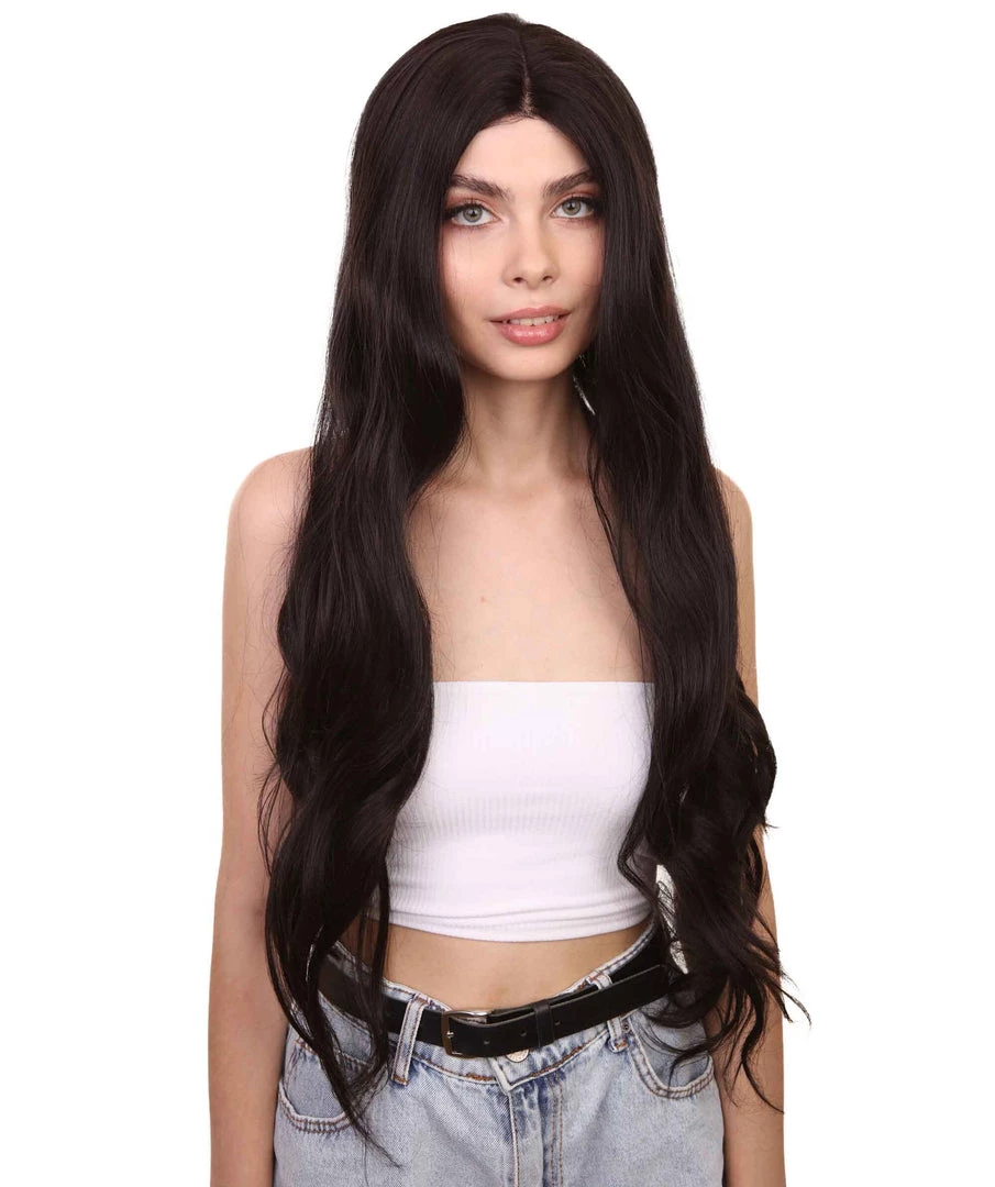 Meghan Women's Long Length Lace Front Wavy With Bangs - Adults Fashion Wigs | Nunique | Nunique 1 Meghan Women's Long Length Lace Front Wavy With Bangs - Adults Fashion Wigs | Nunique | Nunique