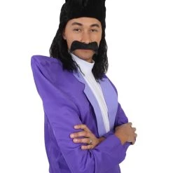 HPO 80's Rock Star | Dark Purple Suit With Mock Turtle Neck | Premium Halloween Costume