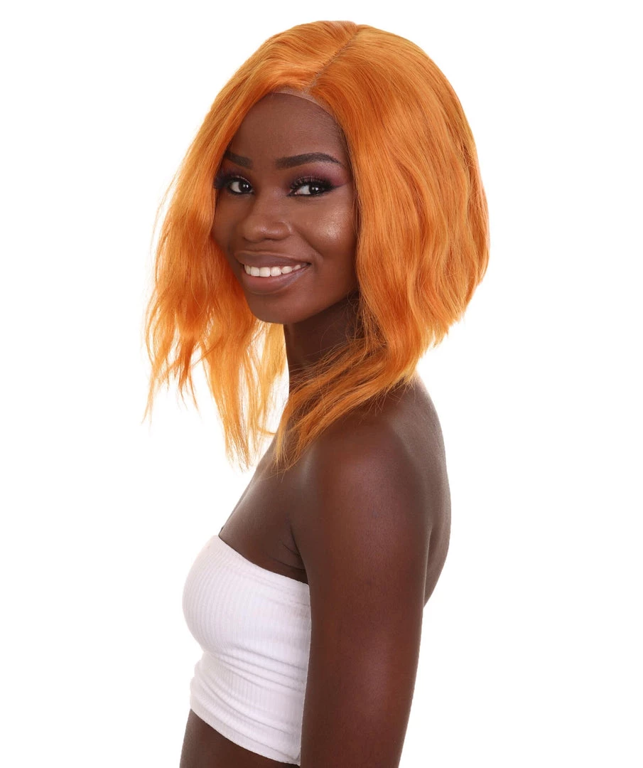 Nunique Adult Women's 17" In. American Singer And Rapper Inspired Wig - Shoulder Length Luminous Ginger Orange Hair - Lace Front Heat Resistant Fibers | Nunique 3 Nunique Adult Women's 17" In. American Singer And Rapper Inspired Wig - Shoulder Length Luminous Ginger Orange Hair - Lace Front Heat Resistant Fibers | Nunique