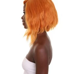 Nunique Adult Women's 17" In. American Singer And Rapper Inspired Wig - Shoulder Length Luminous Ginger Orange Hair - Lace Front Heat Resistant Fibers | Nunique 11 Nunique Adult Women's 17