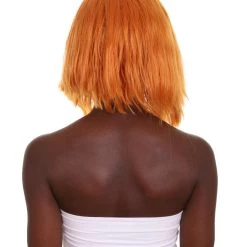 Nunique Adult Women's 17" In. American Singer And Rapper Inspired Wig - Shoulder Length Luminous Ginger Orange Hair - Lace Front Heat Resistant Fibers | Nunique 12 Nunique Adult Women's 17