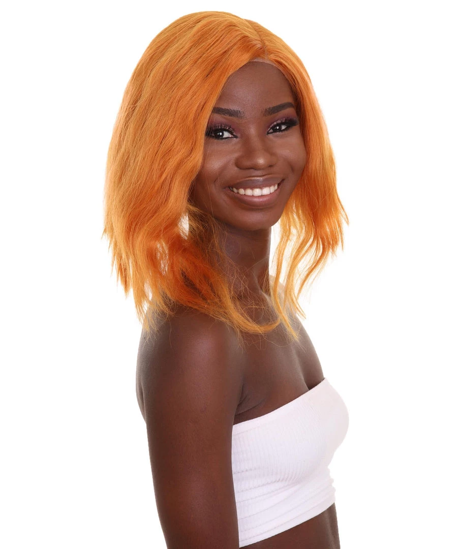 Nunique Adult Women's 17" In. American Singer And Rapper Inspired Wig - Shoulder Length Luminous Ginger Orange Hair - Lace Front Heat Resistant Fibers | Nunique 7 Nunique Adult Women's 17" In. American Singer And Rapper Inspired Wig - Shoulder Length Luminous Ginger Orange Hair - Lace Front Heat Resistant Fibers | Nunique
