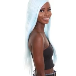 Nunique Adult Women's 23" In. Social Media / Make Up Artist Influencer Inspired Wig - Long Length Frozen Light Blue Hair - Lace Front Heat Resistant Fibers | Nunique 14 Nunique Adult Women's 23