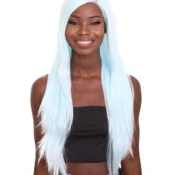 Nunique Adult Women's 23" In. Social Media / Make Up Artist Influencer Inspired Wig - Long Length Frozen Light Blue Hair - Lace Front Heat Resistant Fibers | Nunique 15 Nunique Adult Women's 23