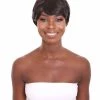 Nunique Women's 10" In. Capless Cap Heat Resistant Iconic Short Black Pixie Wig - Designed With Adjustable Lining For Universal Comfort - Heat Resistant Synthetic Fibers | Nunique