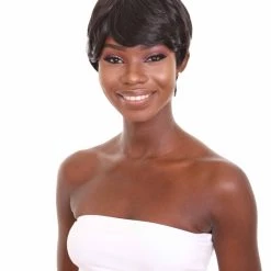 Nunique Women's 10" In. Capless Cap Heat Resistant Iconic Short Black Pixie Wig - Designed With Adjustable Lining For Universal Comfort - Heat Resistant Synthetic Fibers | Nunique