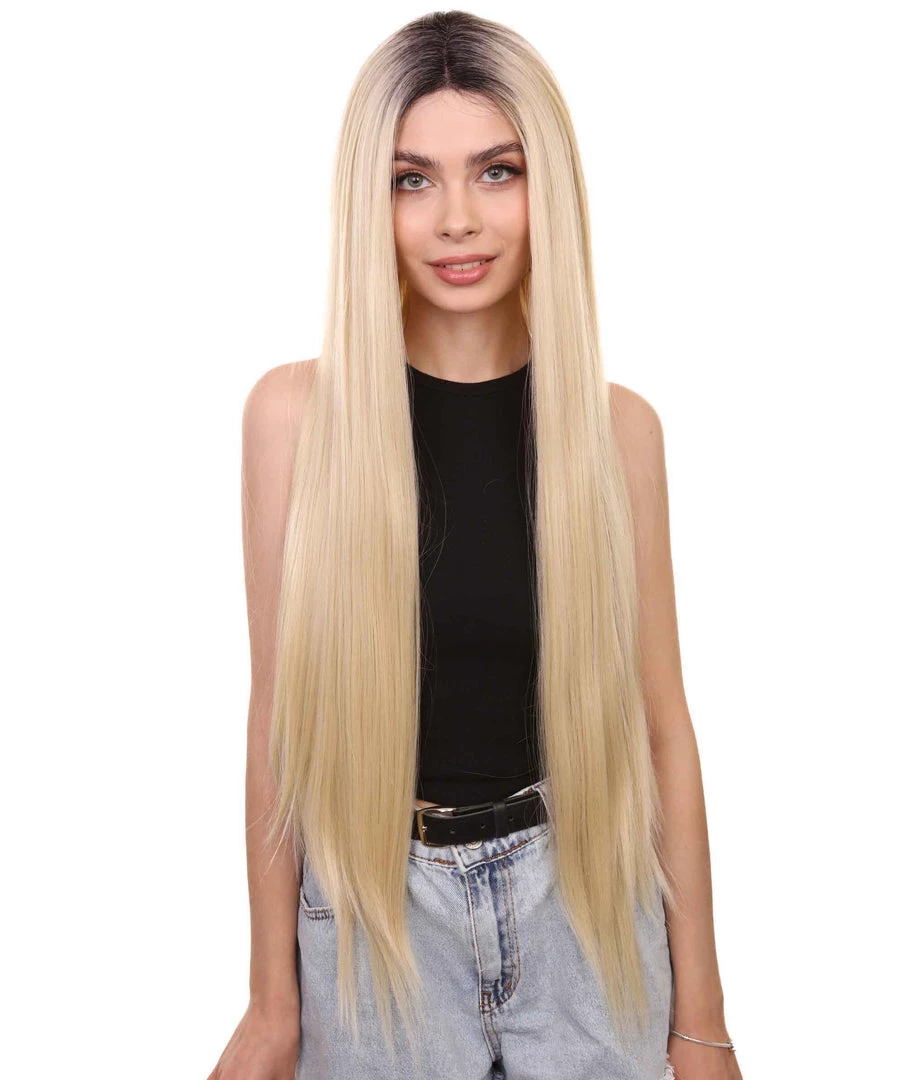 Romee Women's Long Length Lace Front Straight Hair With Dark Roots - Adult Fashion Wigs | Nunique | Nunique 1 Romee Women's Long Length Lace Front Straight Hair With Dark Roots - Adult Fashion Wigs | Nunique | Nunique