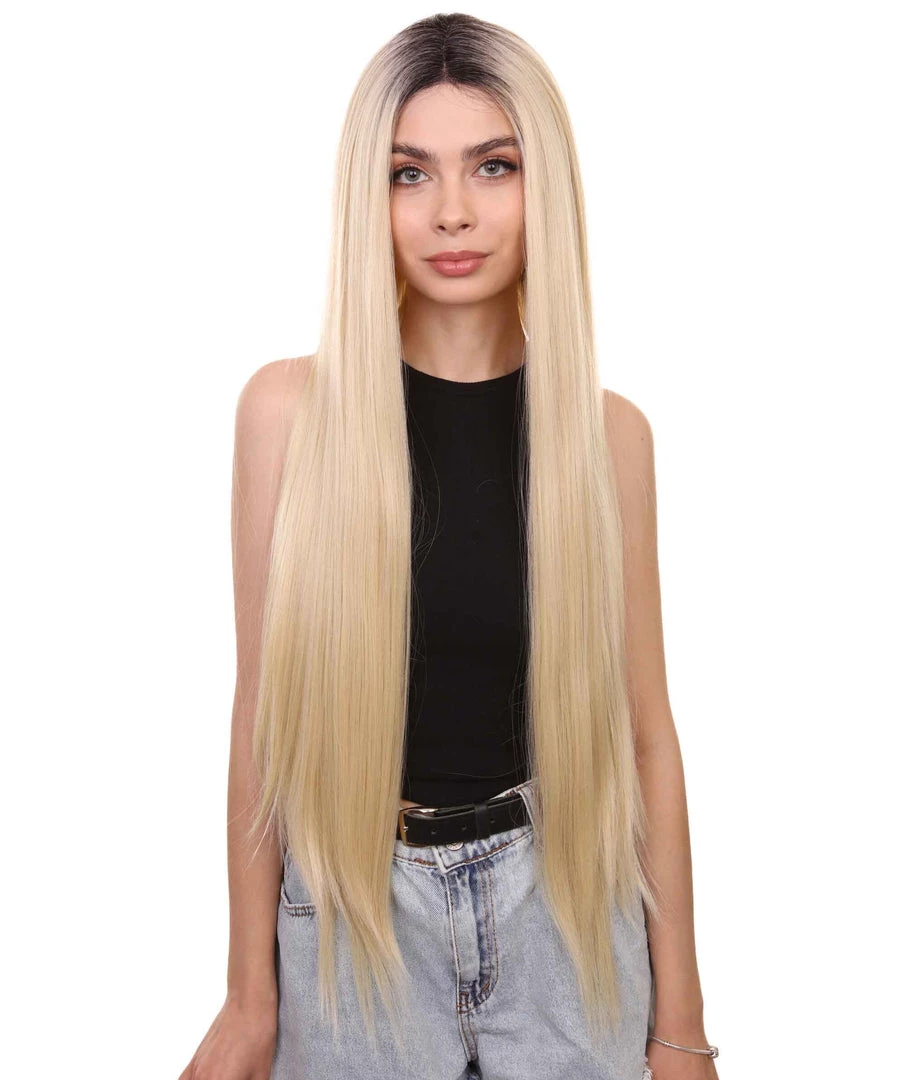 Romee Women's Long Length Lace Front Straight Hair With Dark Roots - Adult Fashion Wigs | Nunique | Nunique 2 Romee Women's Long Length Lace Front Straight Hair With Dark Roots - Adult Fashion Wigs | Nunique | Nunique