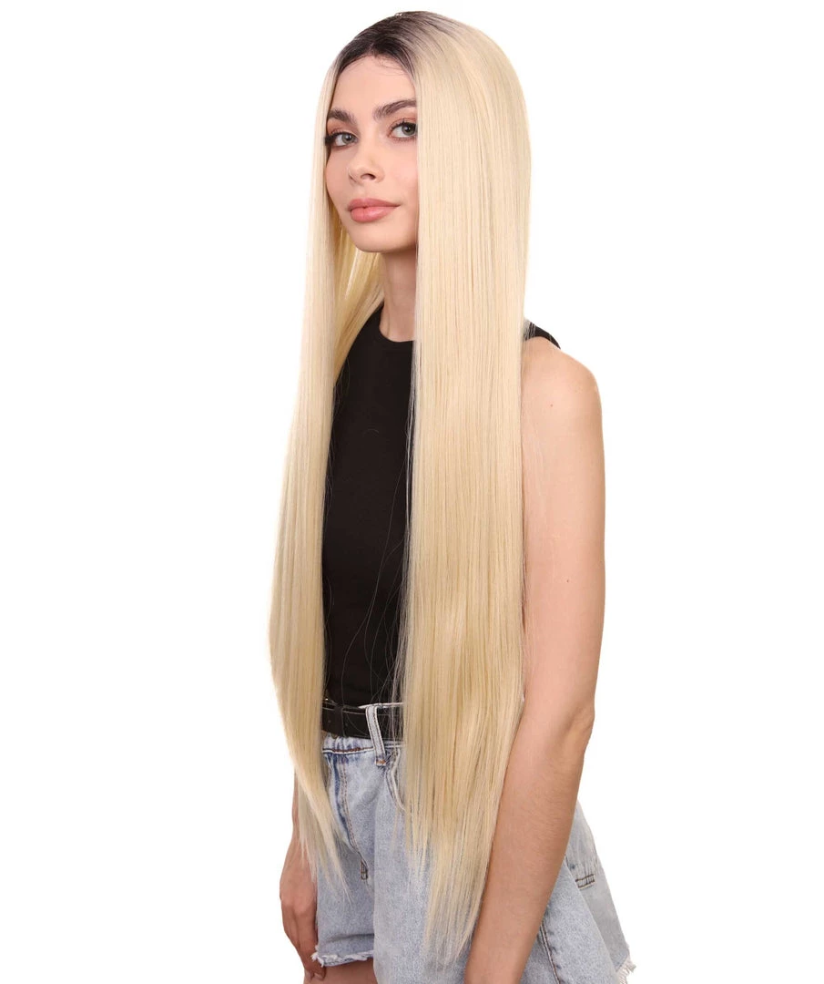 Romee Women's Long Length Lace Front Straight Hair With Dark Roots - Adult Fashion Wigs | Nunique | Nunique 3 Romee Women's Long Length Lace Front Straight Hair With Dark Roots - Adult Fashion Wigs | Nunique | Nunique