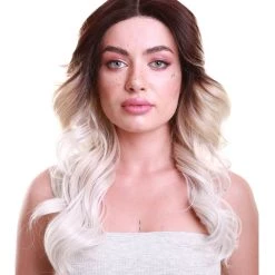Sandra Women's Long 70's Lace Front Waves With Dark Roots - Adult Fashion Wigs | Nunique | Nunique
