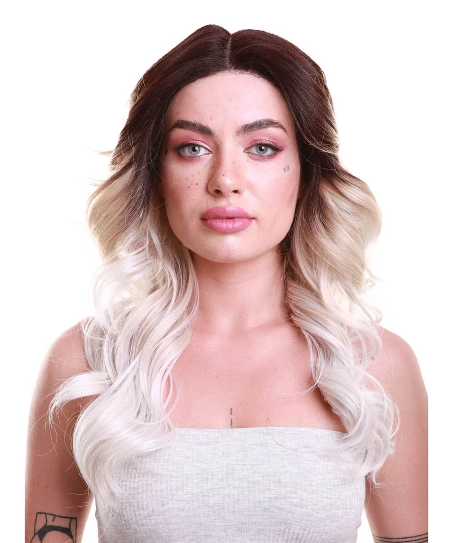 Sandra Women's Long 70's Lace Front Waves With Dark Roots - Adult Fashion Wigs | Nunique | Nunique 1 Sandra Women's Long 70's Lace Front Waves With Dark Roots - Adult Fashion Wigs | Nunique | Nunique