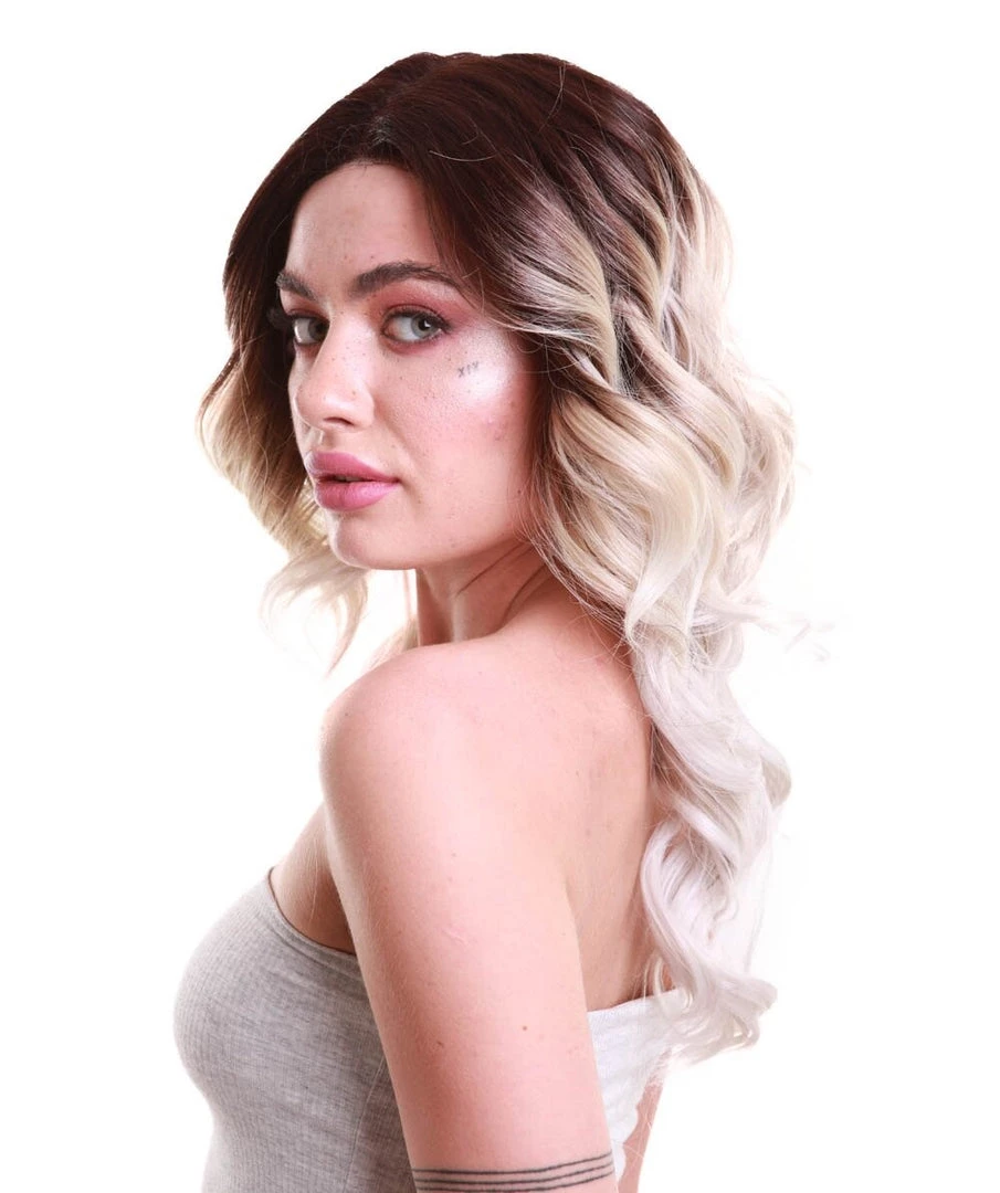 Sandra Women's Long 70's Lace Front Waves With Dark Roots - Adult Fashion Wigs | Nunique | Nunique 3 Sandra Women's Long 70's Lace Front Waves With Dark Roots - Adult Fashion Wigs | Nunique | Nunique