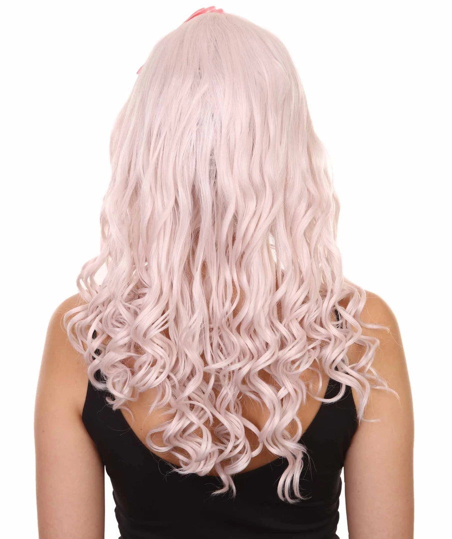 Women's 19" Wavy Soft Pink Lace Wig With Bangs - Women's Lace Wig With Bow | Nunique | Nunique 4 Women's 19" Wavy Soft Pink Lace Wig With Bangs - Women's Lace Wig With Bow | Nunique | Nunique