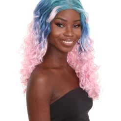 Women's Two Tone Lace Front Curls With Heart Curled Bangs | Nunique