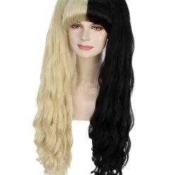 Women's Two-Tone Extra High Pigtails With Wavy Texture And Bangs Blonde | Fashion Wig | Nunique