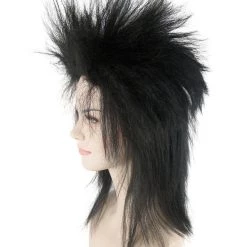 HPO Men's Men Rock And Roll Black Full Rave Afro Wig Hair Halloween Cosplay Party | Premium Breathable Capless Cap